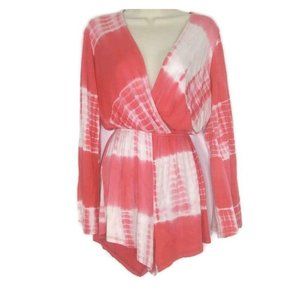 Audrey 3 + 1 Pink Tie Dye Short Romper